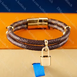 Magnetiskt spännläderarmband Designer Kvinnor Lås armband Lyxpar Bangle Fashion Par Rope Dubbelskikt hänge armband