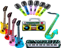 Outros suprimentos para festas de eventos 13 Pieceslot Inflável Rock Star Toy Set 1 Rádio 4 Guitarra 6 Microfones Saxofone Teclado Piano Prop7786923