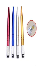 DHL 100PCS Silver Brand Alloy Profesjonalny stały makijaż makijaż pióro 3D Haftowa brwi ręcznie robione tatuaż mikroblading pen3114133