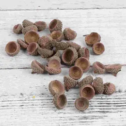 装飾的な花100 PCS VASE ACORN FILLER BOLK VASE DRY ORNAMENT天然殻のつぼみ飾りゴールデンクリスマス