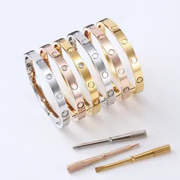 Screw Bracelet Fashion Luxury Jewelry Bangle Bracelets 18K Rose Gold Silver Titanium Steel Diamond bangles Women Men Nail Bracelets designer Jewelry 21 22 size