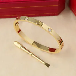 Bracciale di design bracciale in oro con diamanti gioielli da donna unisex argento rosa acciaio inossidabile di alta qualità classici bracciale da uomo amanti braccialetto braccialetto gioielli regalo