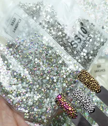 Strass de vidro 3d para design de unhas, pedras preciosas para design de unhas, decorações de unhas, pedras de cristal ab ss3ss10 c190114016750719, 1440 peças