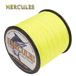 Linha de trança Hércules Linha de pesca Multifilamento 8 fios Wire Spain Pesques Presentes para homens Amarelo fluorescente PE CARP 100-2000M ACESSÓRIOS 230403