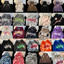 Bluzy męskie Y2K Bluza Hop Dark Bat Wing Devil Horn Gothic Zip Up Hood Jape Mężczyzny Kobiety Ogólna bluza Vintage Ubrania Harajuku zima