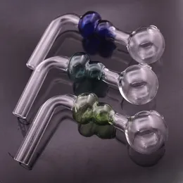 10pcs curved Glass Oil Burner Pipe OD 3cm oil bowl Bent Hand Tube Water Smoking Pipe for dab rig bong smoking tools