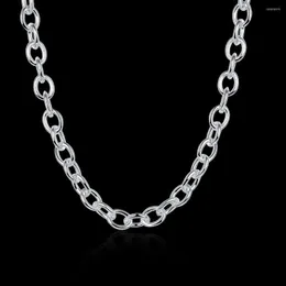 Kedjor specialerbjudande 925 sterling silver halsband för kvinna män mode charm 18 tum fin kedja lyx smycken lady party wdding gåva