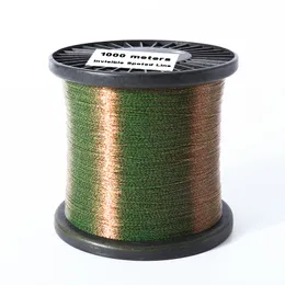 Linea intrecciata 1000 m Linea di pesca invisibile Monofilamento maculato 3D Camouflage Affondamento Filo di nylon Giappone Macchiolina Carpa Linea rivestita in fluorocarbonio 230403