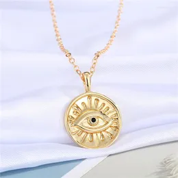 Collane con ciondolo Collana con ciglia per le donne Regalo Gioielli Moda Semplice Turco Fortunato Irregolare Rotondo Geometrico Catena della clavicola