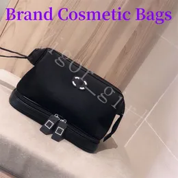 2023 New Cosmetic Bags For Girl Designer Nylon Make up Bag Black Color Logo Print Big Capacity Space Zipper Style Multifunction Waterproof Letter Bags With Fast Ship