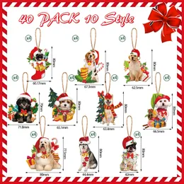 Decorações de Natal Enfeite de Árvore de Cão Xmas Engraçado Amantes Presente Pendurado Decoração Assorted Feriado para Festa Gota Entrega Amhxt