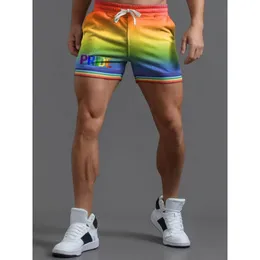 Mens Shorts Badassdude Rainbow Pride Striped Casual 230403