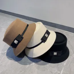 Luxury Beanie Womens Vintage Bucket Hats Noble Solid Wool Hat Church Top Hat Gentleman Cashmere Cap Winter Fashion Street Hats Magician Hat