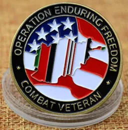 Arts and Crafts Operation Enduring dom Combat Veteran OEF Bronze Plated Challenge Coin6386780