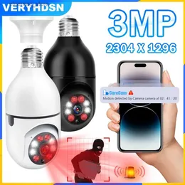 Baby Monitors HD 3MP Wifi Camera 1/4PCS E27 Indoor Surveillance Ip Baby Monitor Security Protection Home Bulb Smart Auto Tracking Night Vision Q231104
