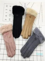 2022 Ny mode Suede Singlethreaded Mouth Split Gloves For Autumn and Winter Warm Outdoor Furry Student039s Doubledecker Th8821184