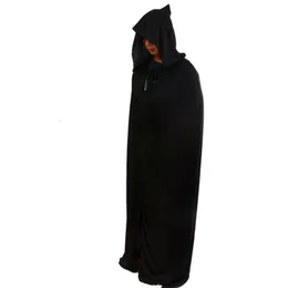 Theme Costume Halloween Loose Hooded Adult Women's Unisex Long Coat Black Dress Gift 230404