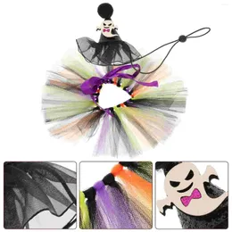 Dog Apparel Pet Halloween Outfit Tutu Skirt Witch Hat Headband Set Puppy Tulle Dress Accessory Large Dogs Cats