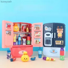 Kitchens Play Food Mini Doll Fridge Fashion Furniture Kitchen Refrigerator for Accessories for Doll Dream House Play Toys Kids Pretend PlayL231104