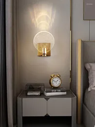 مصباح الجدار الحديث الحد الأدنى من الكريستال LED غرفة نوم بجانب السرير الخلفية الخلفية الشمعدانية ديكور