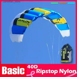 Kite Accessories 9KM 1.4m~2m 2 Line Traction Kite Professional Beginner Trainer Kite with Bag Q231104