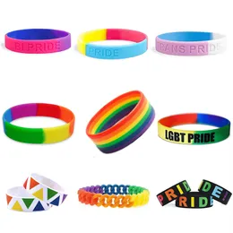 LGBT Pride Party Gay Rainbow Silicon Bracelet for Men Women Symbol Gay Pride Lover Friendship Bracelets Lovers Jewelry Fashion Gifts