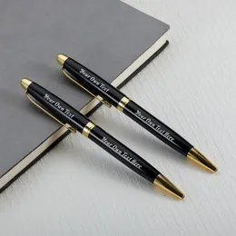 قلم حبر معدني مخصص للمكاتب المدرسية مواد من الفولاذ المقاوم للصدأ الدوران قرطاسية أسود زرقاء الحبر مستلزمات