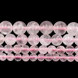 Beads Other Natural Stone Rose Quartz Crystal Round Loose Strand 4/6/8/10/12MM 15Inch For Jewelry DIY Making Necklace BraceletOther