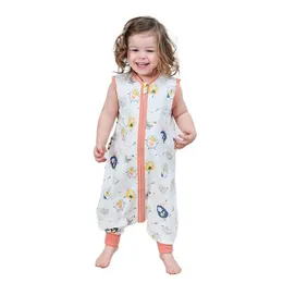 Sleeping Bags Baby Sleep Bag with Feet Spring Summer Wearable Blanket Legs Cotton Sleepsack for Toddler Soft born Romper Clothes 230404