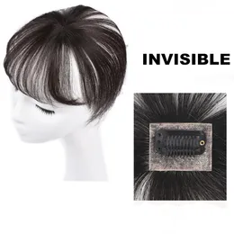 Bangs 3D Natural Human Hair Fringe Clip Ins Bangs Transparent spetsar Air Bangs Brasilianskt hår Non-Remy Hår för kvinnor 230403