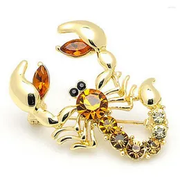 Brooches Women Fashion Brooch Animal Scorpion Crystal Rhinestone Scarf Pin Party Jewelry Enamel Lapel