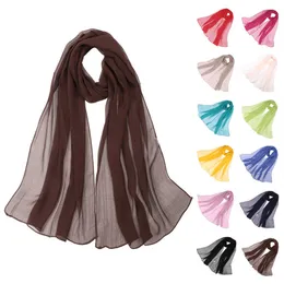 Sarongs modne kobiety szyfonowy jedwabny szalik miękki georgette szal panie na zewnątrz swobodny elegancki szyja szaliki 155 cm p230403