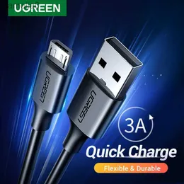 Cell Phone Cables Ugreen Micro USB Cable 3A Fast Charging USB Data Cable Mobile Phone Charging Cable for Samsung HTC LG Android Tablet USB WireL231104