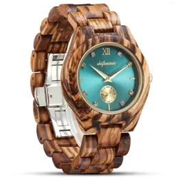 Wristwatches Couple Wood Quartz Watch Simple Dial Male Female Watches Natural Full Wooden Body Band Case Fashion Wristwatch Man Lovers Clock