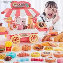 Kitchens Play Food Kids Simulation Food Kitchen Car Toy Pretend Play Cooking Toy Pot Interactive Play House Toys Miniture Surprise Toys Girls GiftL231104