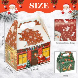 Dekoracje świąteczne 3D Treat Boxes Xmas Cardboard Wireble Candy na gadat