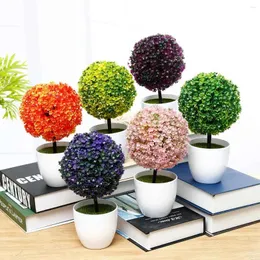 Flores decorativas plantas artificiais bola bonsai decorações de casamento simulação pote falso jardim casa ornamentos 26 15cm 6 cores