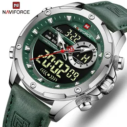 Armbandsur Naviforce Watches Men Luxury Brand Military Sport Mens Wrist Watch Chronograph Quartz Waterproof Watch Leather Man Clock 230403