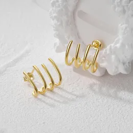 Orecchini a bottone BOAKO S925 in argento sterling per le donne Lucido a quattro artigli Piercing all'orecchio Minimalista Abbigliamento quotidiano da ufficio Gioielli femminili