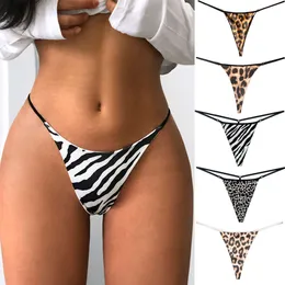 Sexy Kostüm für Damen, Leopardenmuster, dünner Gürtel, nahtloses Höschen, heiße T-Hose, niedrige Taille, Baumwolle, Nylon, Tanga, sexy Bikini, G-String