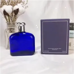 Cologne Male Noble Perfume POLO BLUE Aromatic Fougere 125ml 4.2floz EDT for Men Natural Spray Vaporisateur Long Lasting Same
