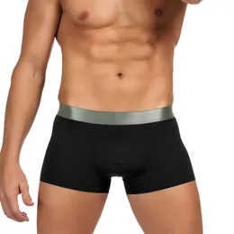 Unterhosen empfehlen Herren Sexy Quick Dried Ice Silk Sports Boxing Silver Belt Unterwäsche 230404