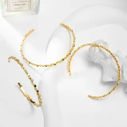 Braccialetti a maglie Bracciale da donna Braccialetti per processo di gocciolamento di olio multicolore Acciaio al titanio irregolare placcato oro 14k