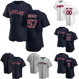 Custom Jersey Cleveland Men women Youth''Guardians''39 Oscar Gonzalez 99 James Karinchak 46 Meibrys Viloria 37 Trevor Stephan 22 Naylor 34 Plesac Baseball Jerseys