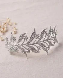 Leaf Flowers Crystal Bridal Hair Pieces Alloy Po S Wedding Tiaras Crowns Leaves Bridal Headband DIY Rose Gold Silver4878124