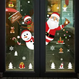 크리스마스 장식 창 스티커 산타 클로스 눈사람 크리스마스 벽 데칼 거실 침실 교실 창문을위한 야외 스티커 S Amtyp