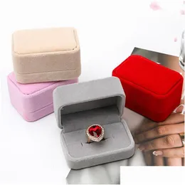 Jewelry Boxes Double Ring Box Earrings Jewelry Packaging Case Storage Gift Boxes Display Organizer Holder For Drop Delivery Jewelry Je Dh4Hb