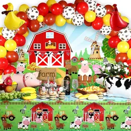 Other Event Party Supplies Farm Barn Animals La Granja Decoration Backdrop Farmhouse Decor Balloon Arch Garland Kit for Birthday Baby Shower 230404
