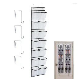 Caixas de armazenamento sobre porta sapato rack 12 grades titular organizador grande bolso com 4 ganchos fortes multi