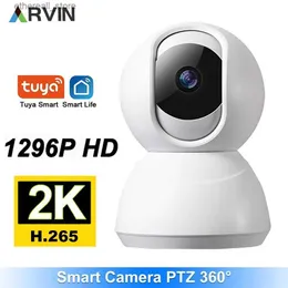 베이비 모니터 Arvin 360 스마트 홈 보안 카메라 PTZ 2K 베이비 모니터 1296x2304p AI 파노라마 카메라 HD 야간 비전 웹캠 작업 Tuya Smart Q231104